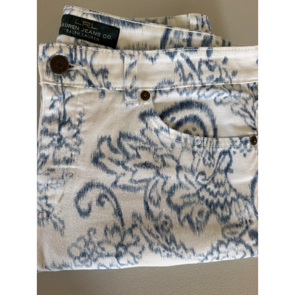 Lauren Jeans Co. Ralph Lauren Women's Capri Floral Denim Jeans Stretch Pockets 6